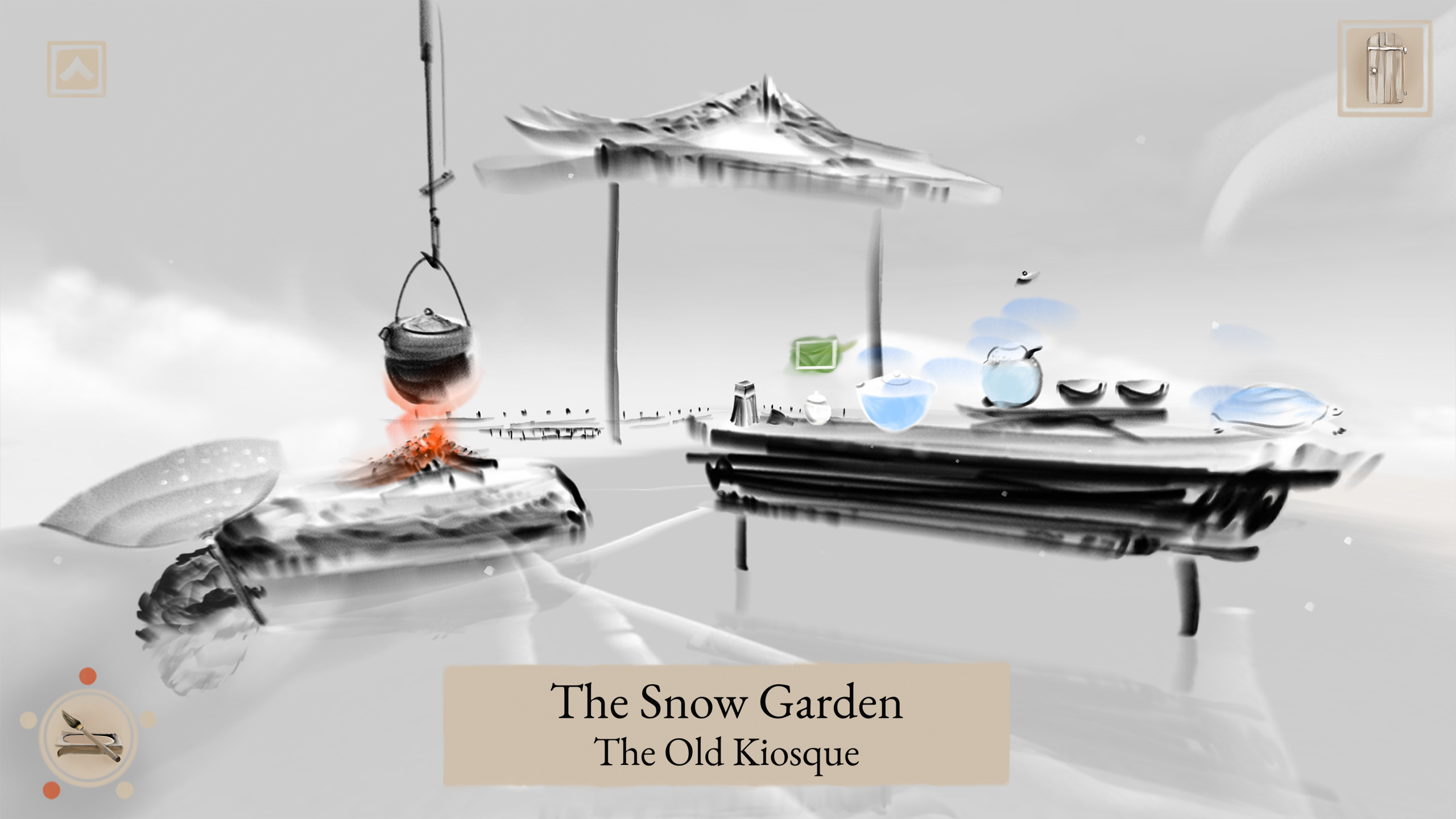 Snow garden scene from Mirages of Winter